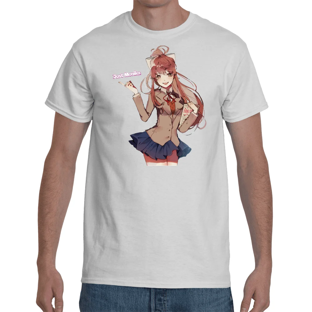 

T-shirt Doki Doki Literature Club - Just Monika T Shits Printing Short Sleeve Casual O-Neck Cotton Different Colours T-Shirt