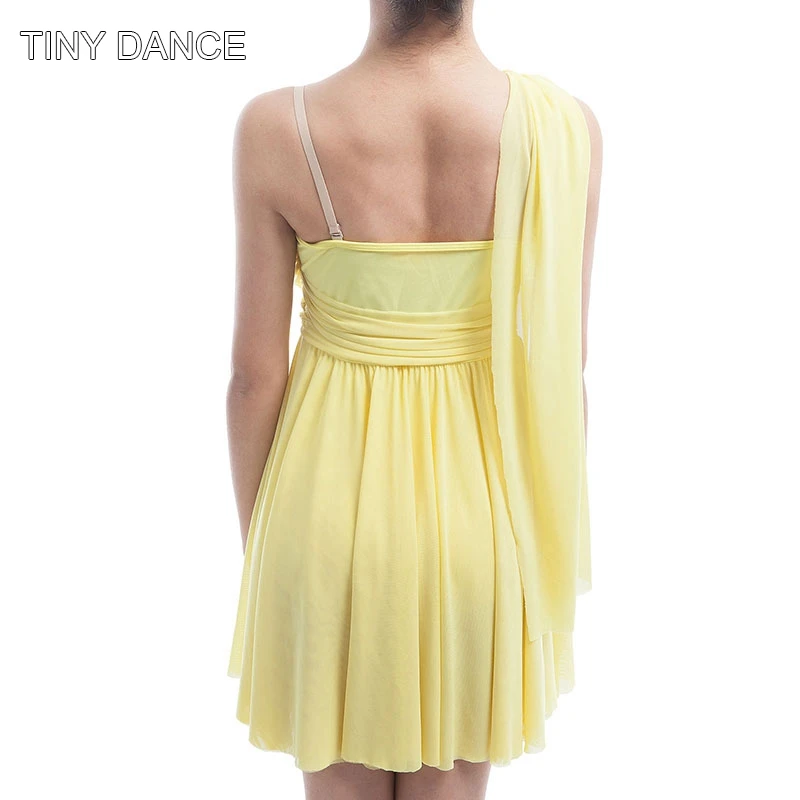 Желтое платье с блестками для взрослых, балетное, лирическое и современное танцевальное платье для сцены, костюм для шоу, платье для танцев для взрослых, размеры от s до XXL 16035A