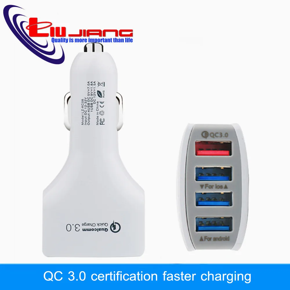 Автомобильное зарядное устройство QC 3 0 с USB автомобильное для iPhone XS Max Samsung S8 Xiaomi |