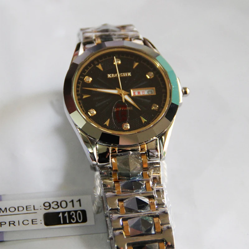 

Tungsten Steel Dual Calendar Watch Couple Table Quartz 2018 New Moment Sport Wrist Clock Top Brand Luxury A14 Z