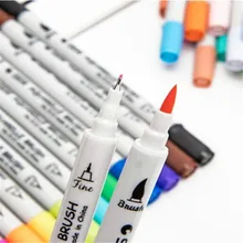 Маркерные ручки для каллиграфии, двойная головка, акварельная кисть, ручка, комиксы, ручная роспись, канцелярские принадлежности для рисования, школьные принадлежности, 1 шт