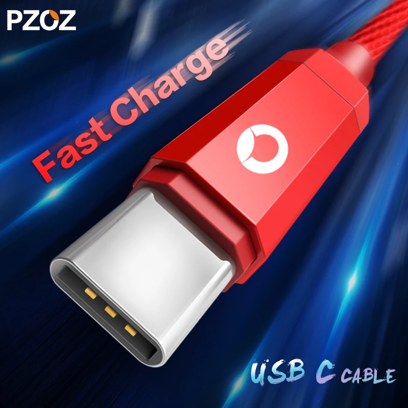 

PZOZ usb type c cable fast charging usb c cable 3.1 usb-c quick charger Data for samsung s8 s9 plus note 9 one plus 6 cabel