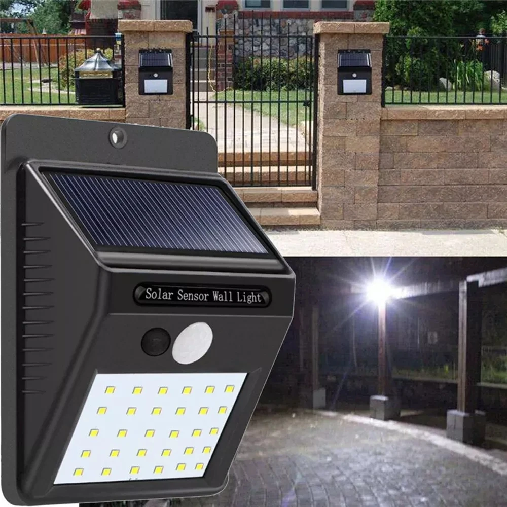 Солнечная энергия 30 LED PIR датчик движения настенный светильник водонепроницаемый