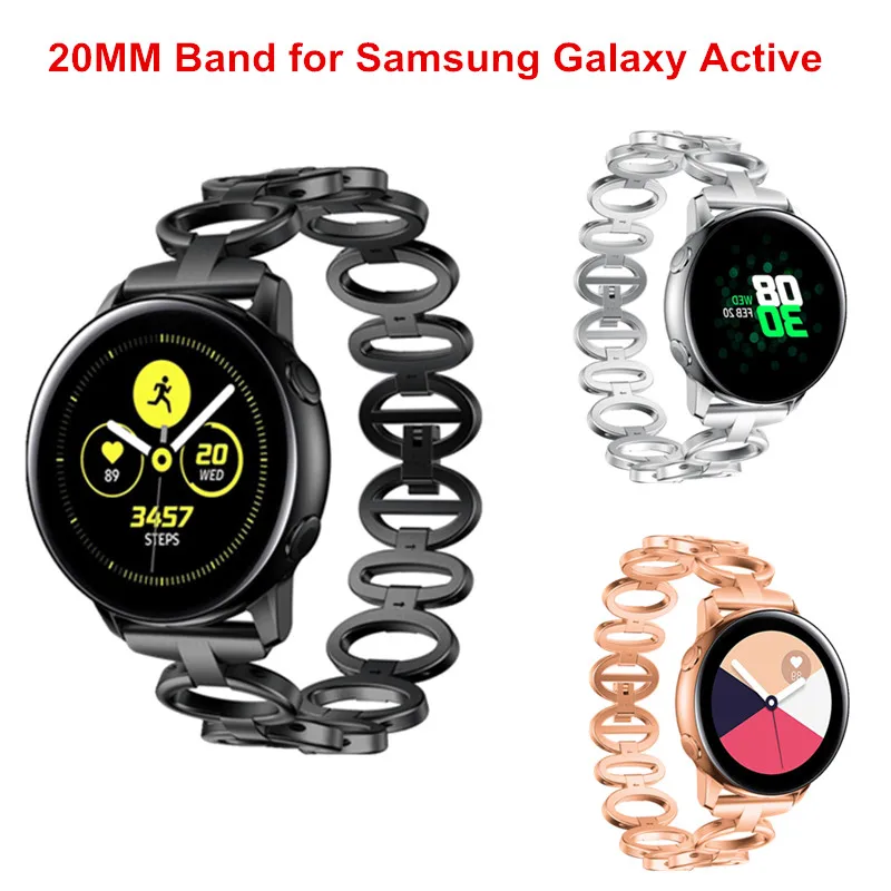 

For Samsung Galaxy Watch Active Quick Release Stainless Steel Metal Watch Band Strap for Galaxy Watch Active Wristband Bracelet