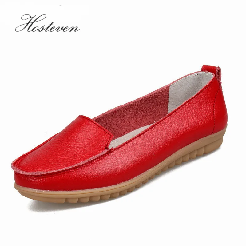 

Hosteven New Women's Shoes Real Leather Mother Loafers Soft Leisure Moccasins Flats Female Driving Casual Footwear Shoes