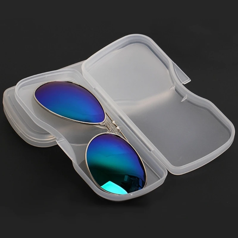 Portable Transparent Shell Eyewear Case Protector Box For Clip-on Flip-up Len Glasses Eyewear Accessories