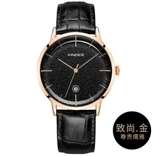 Vinoce Watch Men Fashion Sport Quartz Clock Leather Mens Watches Brand Luxury Gold Waterproof Business Watch Relogio Masculino