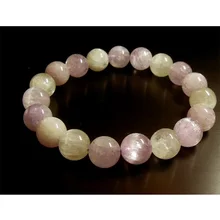 Натуральный кунцит стрейч женский браслет с круглыми бусинами 10 мм подлинный Spodumene