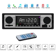 Adeeing Radio samochodowe Bluetooth Vintage bezprzewodowy odtwarzacz multimedialny MP3 AUX USB FM 12V klasyczny stereofoniczny odtwarzacz Audio samochód elektryczny