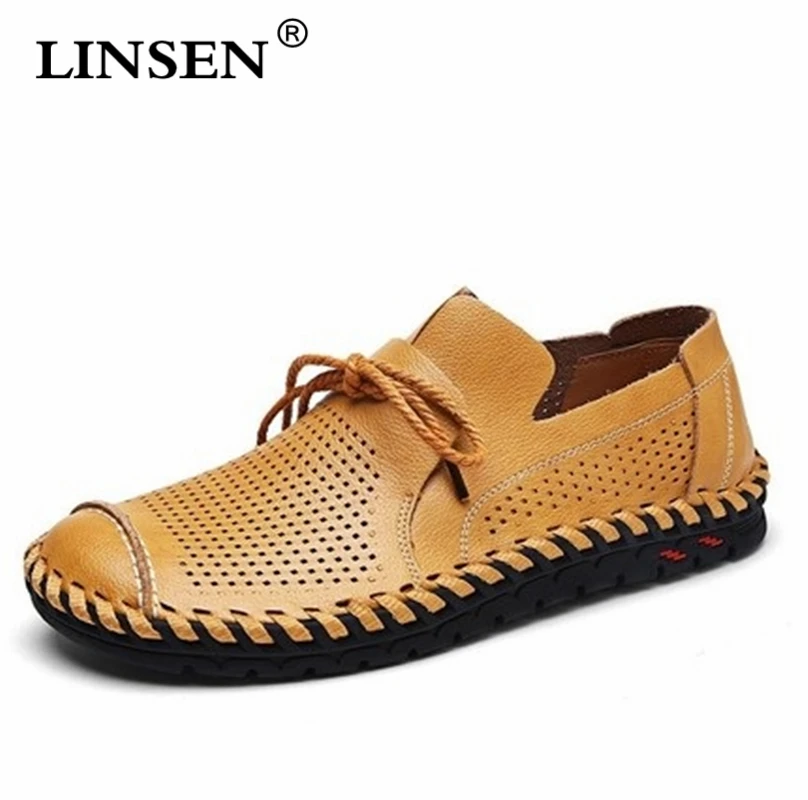 

Spring Autumn Men's Shoes Genuine leather Man Round head Japanese-style business leisure shoes Breathable Light High grade shoes