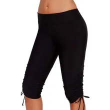 Женские Большие размеры с высокой талией плавательный шорты летние по колено большие шорты для серфинга купальник, бикини штаны пляжная одежда