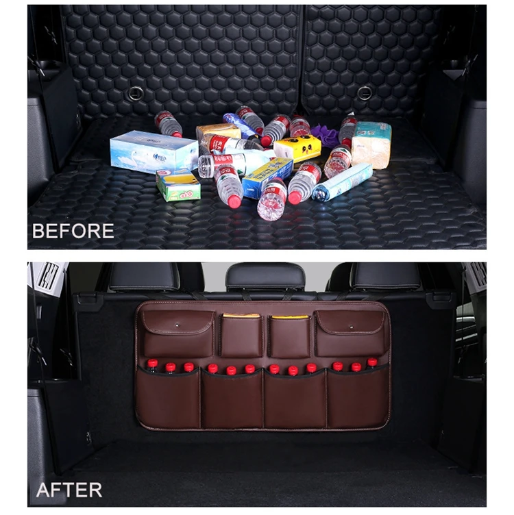 O SHI CAR pu кожаная Автомобильная Задняя сумка для хранения на спинку сиденья многофункциональная автомобильная сумка-Органайзер для багажника авто аксессуары для интерьера