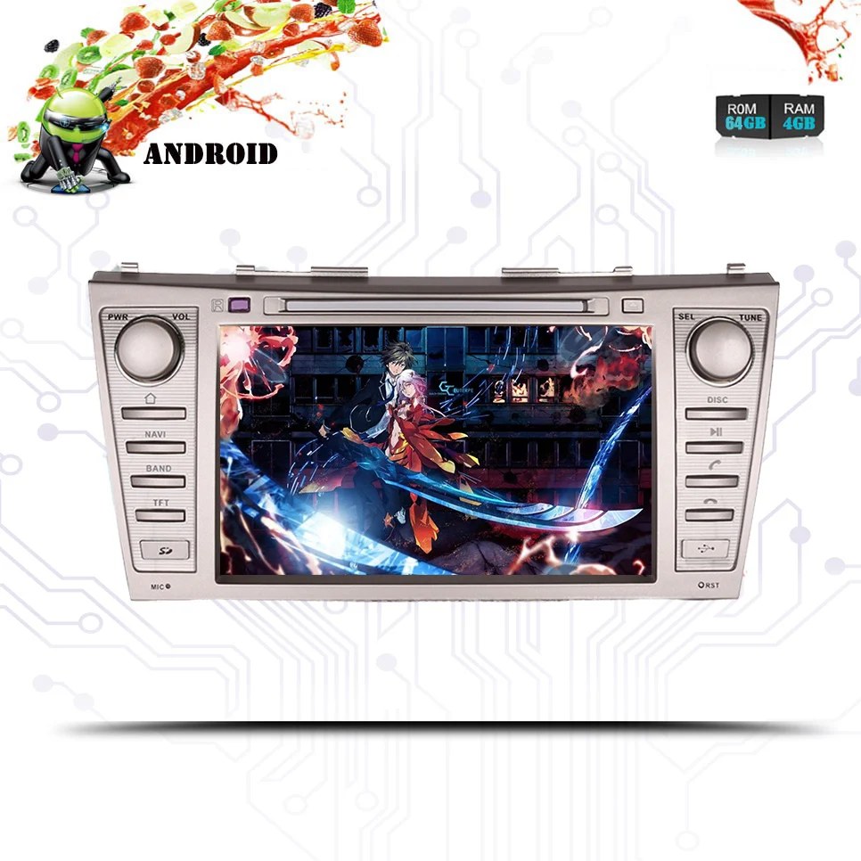 Sale 4G+64G Android 9.0 Car Autoradio dvd Video headunit with 3/4g wifi gps navi For Toyota camry 2007 - 2011 SWC TPMS OBD2 DAB BT SD 1