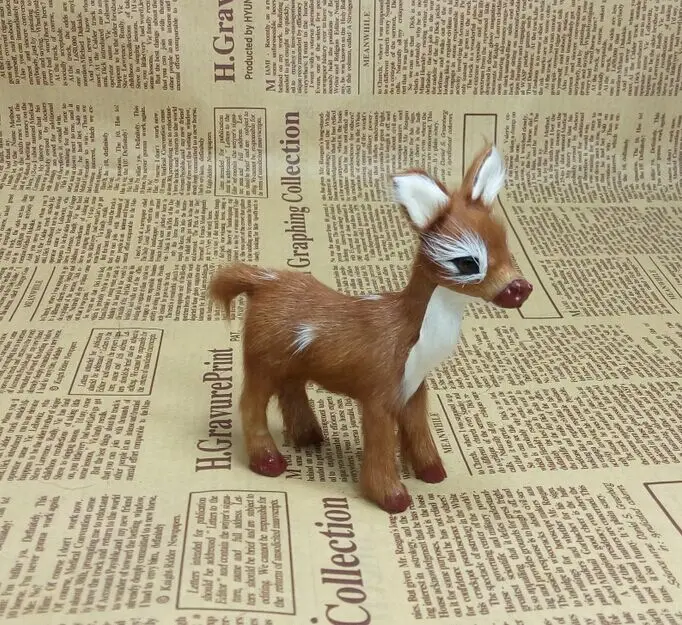 small simulation deer toy plastic&fur mini deer model gift 8*4*9CM a133