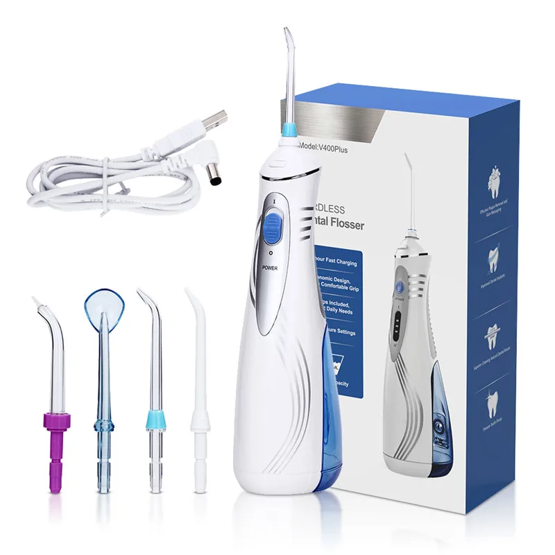 Portable Electric Oral Irrigator USB Travel Dental Irrigator Water Dental Flosser Teeth Cleaner Machine Tooth Pick Water Jet - Цвет: Белый