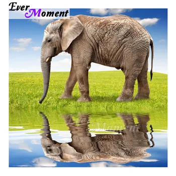 

Ever Moment Diamond Painting Elephant Reflection in Water Picture Of Rhinestone 5D DIY Diamond Embroidery Decoration Home 3F1041
