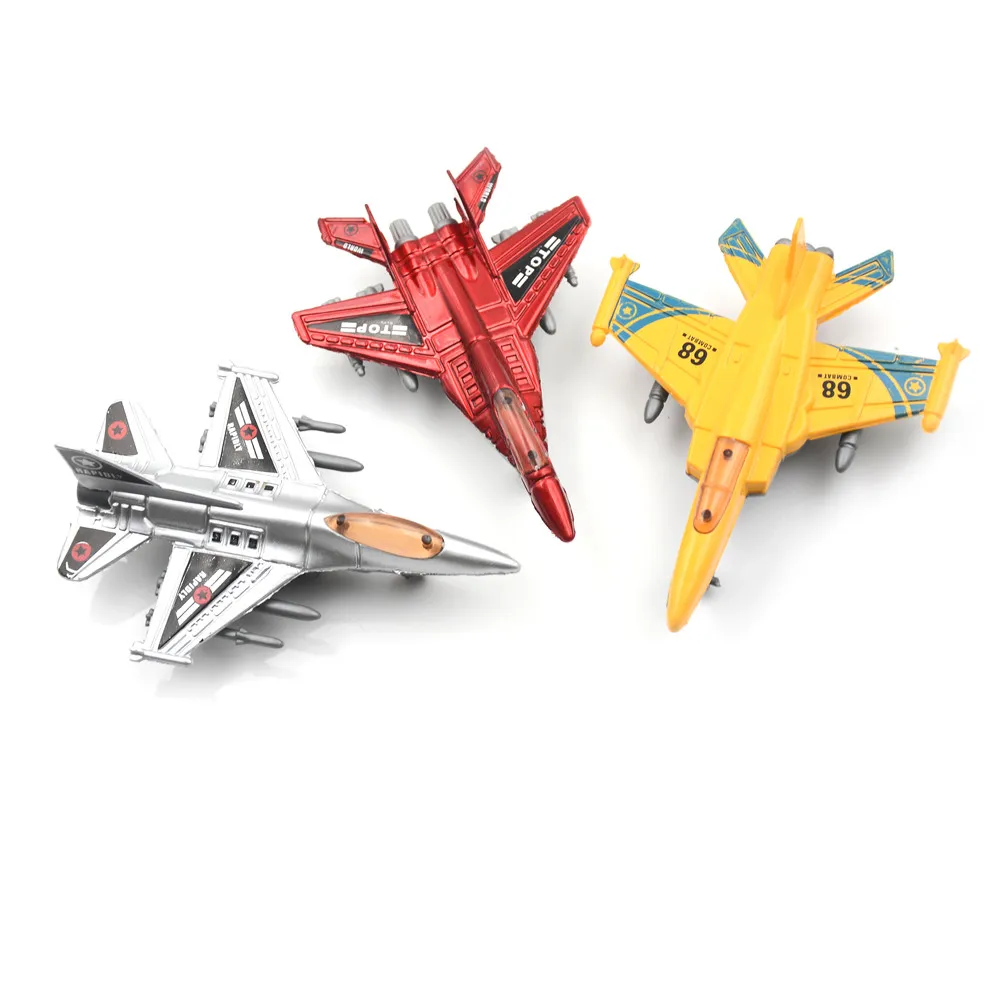 Plastic Highly Simulation Exquisite Workmanship Sturdy Airplane Model Weiyiroty Pull Back Airplane Model for Gift Decoration Collection Children J-10 fighter-silver