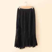 Размера плюс Повседневная Весенняя Летняя женская одежда модная шифоновая Асимметричная юбка с объемными оборками в горошек S6-8645