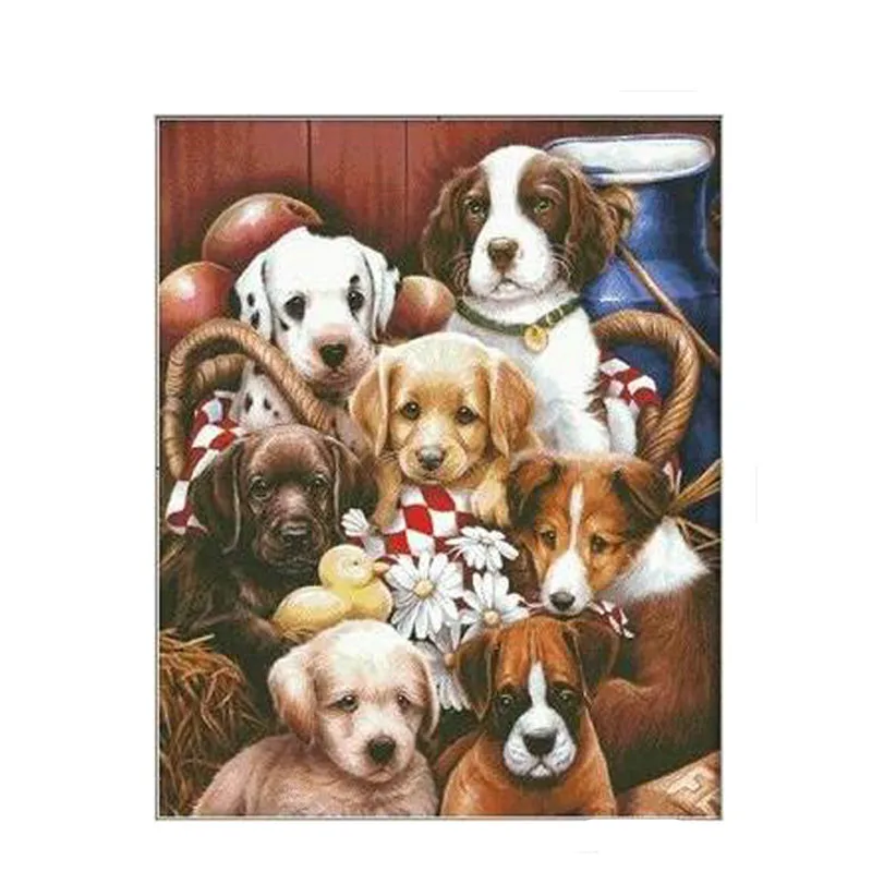 

Diy Diamond Paintings Family Dog Diamond Embroidered Square Diamond Mosaic Cross Stitch Home Improvement Painting Custom Photo