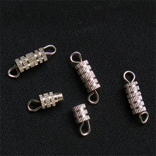 50 PCs 15x4mm Rhodium Plated Column Barrel Swivel Screw Clasps