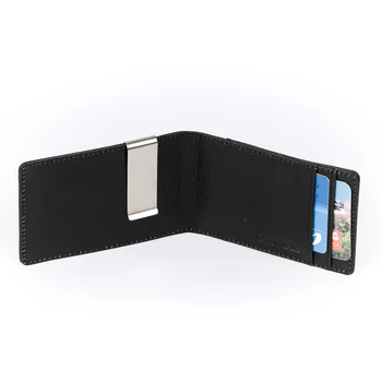 

MT European and American Genuine Leather l Short Magic Money Clips For Man Italian Leather Business Card Billfold Clip