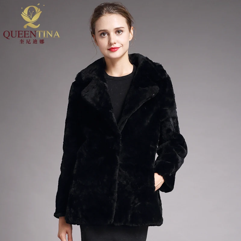 

Real Sheep Fur Coat for Women Winter Warm Sheepskin Coat Long Sleeve Fashion Genuine Sheep Shearing Fur Jackets Femme Outwear