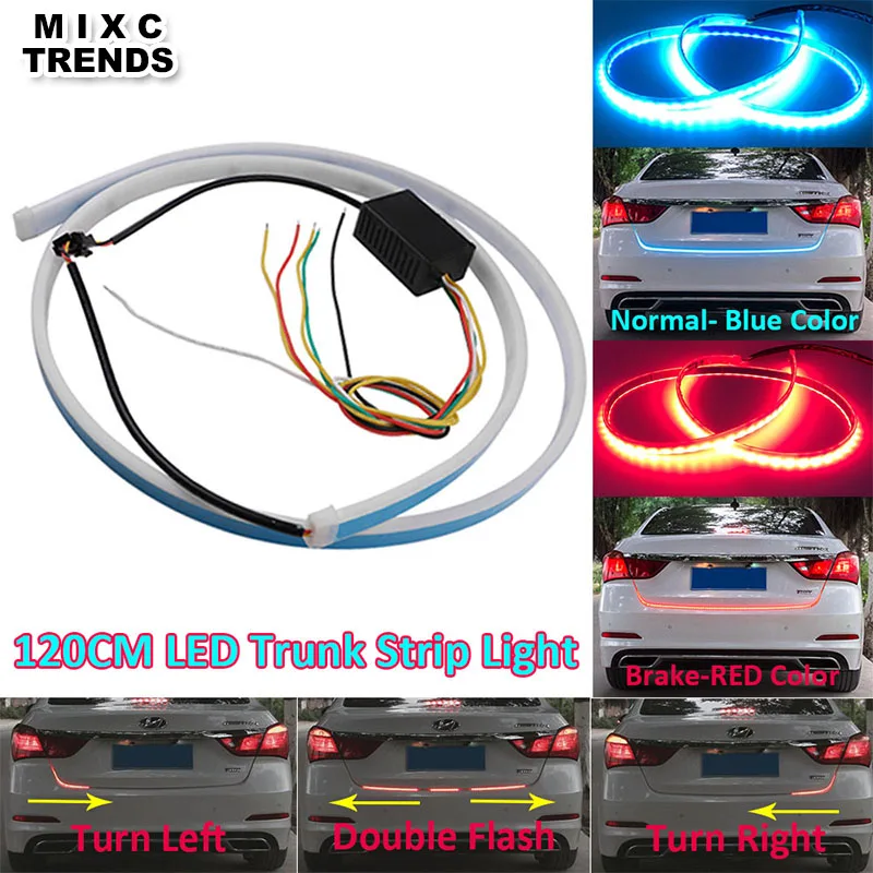120cm Car Styling LED Strip Lighting Rear Trunk Tail Light RED Dynamic