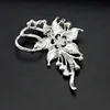 Silver Plated Diamante Crystal Brooches Wedding Bouquet Rhinestone Flower Brooch Pins Women Fashion Jewelry Wedding Accessoris ► Photo 2/4