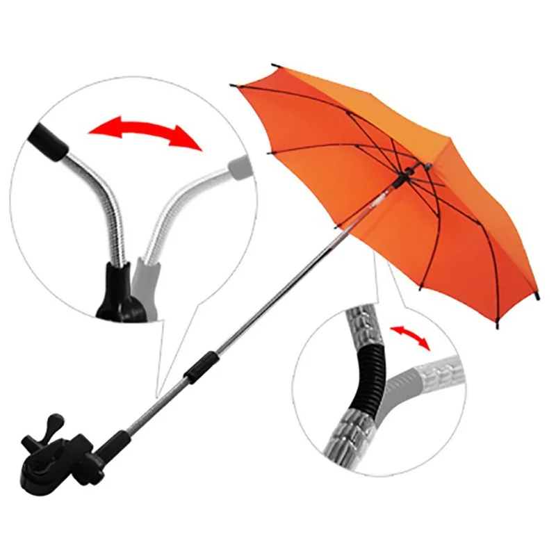 Pushchair Stroller Umbrella Parasol Long Handle Umbrella Rain Automatic Pongee folding High