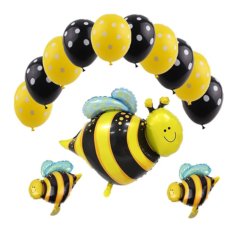 

13pcs/set Yellow Black Honey Foil Bee Balloons for Birthday Party Children kid Party Decoration