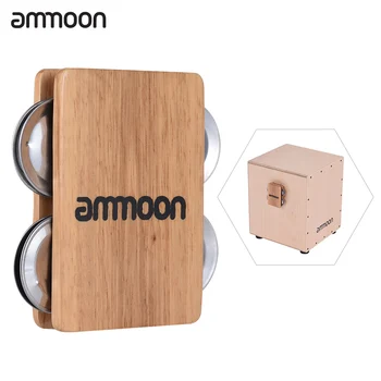 

ammoon 4-bell Jingle Castanet Cajon Box Drum Companion Accessory for Hand Percussion Instruments