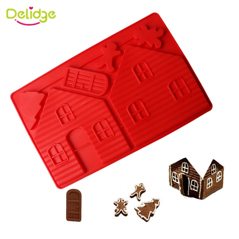 Delidge 1 шт. силиконовая форма для торта в виде домика из имбиря 3D формочка помадки