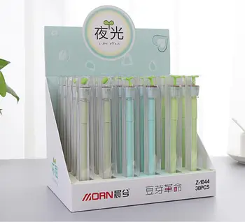 

new Bean sprout Noctilucent gel pen cartoon stationery prize kawaii student pen office write sign pen black neutral pen 30pc/lot