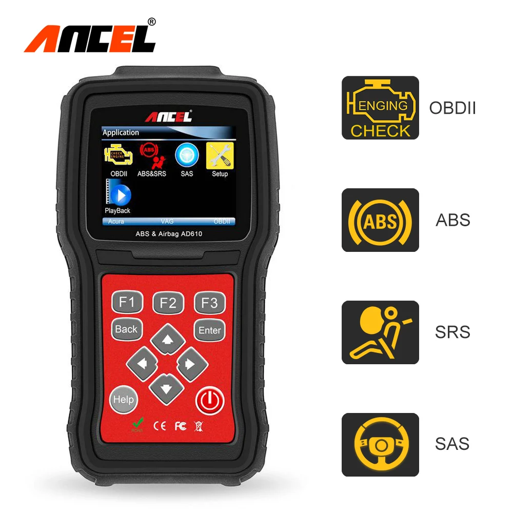 Ancel AD610 OBD2 Automotive Scanner Engine ABS SRS SAS Car Code Reader