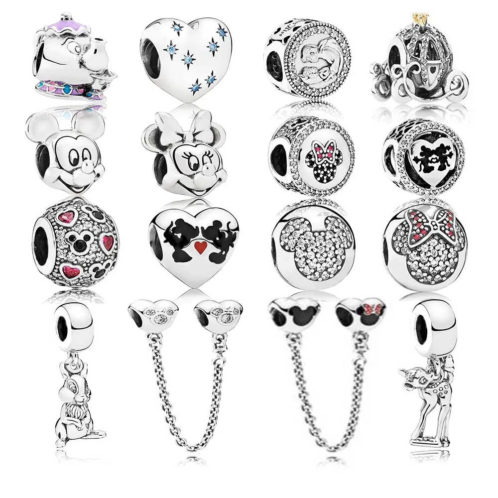 

Cinderella's Dream Heart Charms 100% Real 925 Sterling Silver Diseny Charms Fit Original Pandora Bracelet Diy Jewelry
