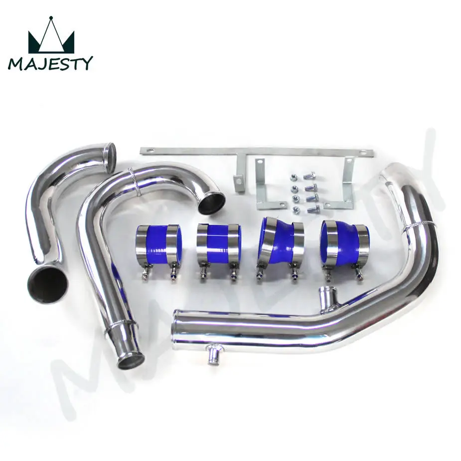 

FRONT MOUNT INTERCOOLER PIPING PIPE KIT FOR MITSUBISHI LANCER EVO 7 8 9 NEW silicone hose color blue size 61*32.5*19