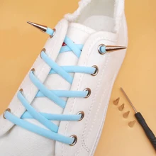 New Style Lazy Shoelace Semi-circular Flat Free From Tied Elastic Men Women Sports Lazy Shoelaces Wild Elastic Nylon Candy Color