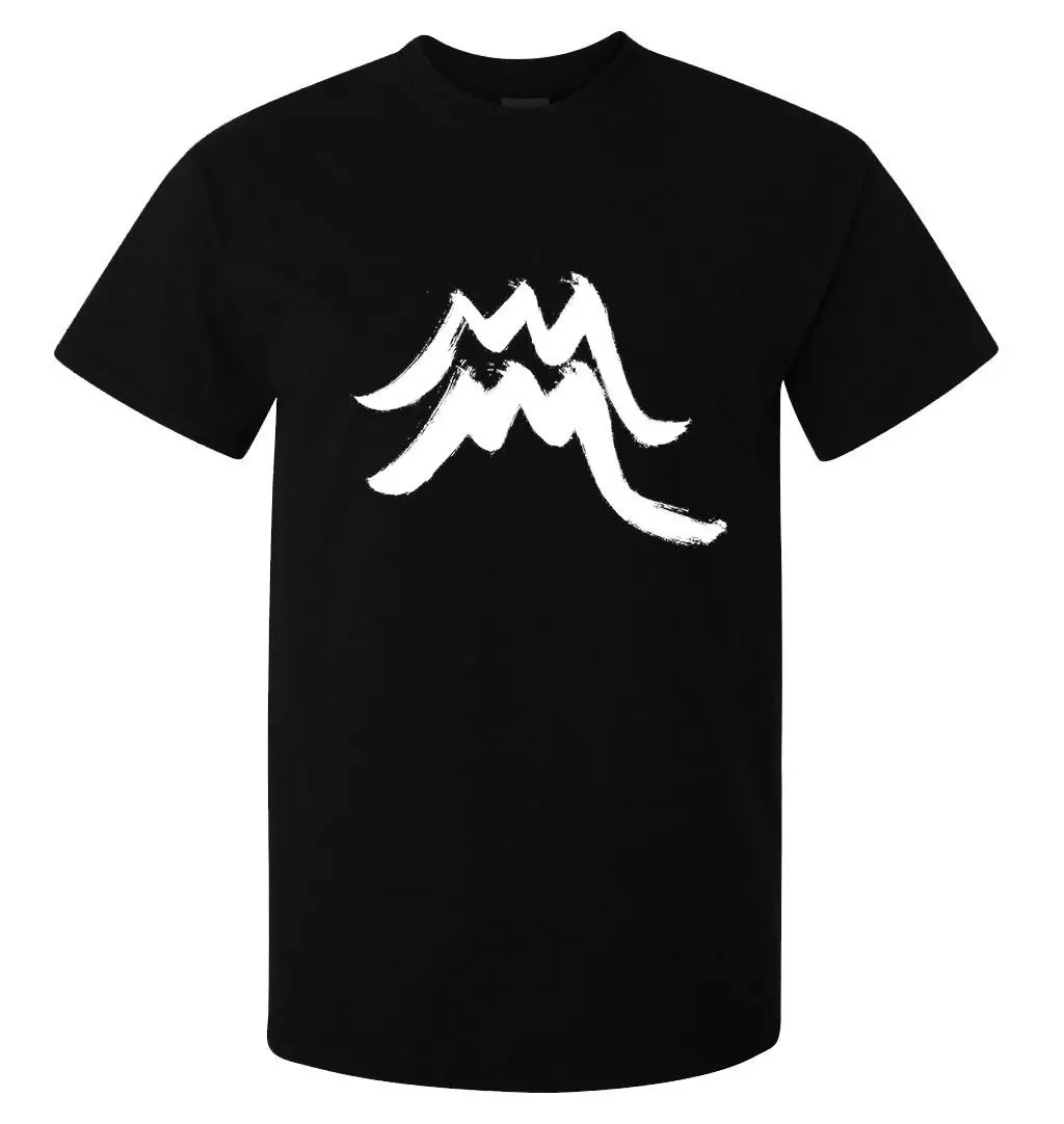 Aquarius Zodiac Sign Logo Art men's (woman's available) t shirt black Cool Casual pride men Unisex New Fashion tshirt | Мужская