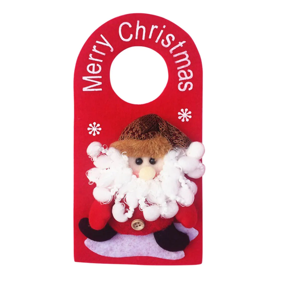 

1 Pcs Christmas Door Tree Decoration Doorplate Santa Claus Snowman Elk Door Ornaments Xmas Door Hanging LAD-sale