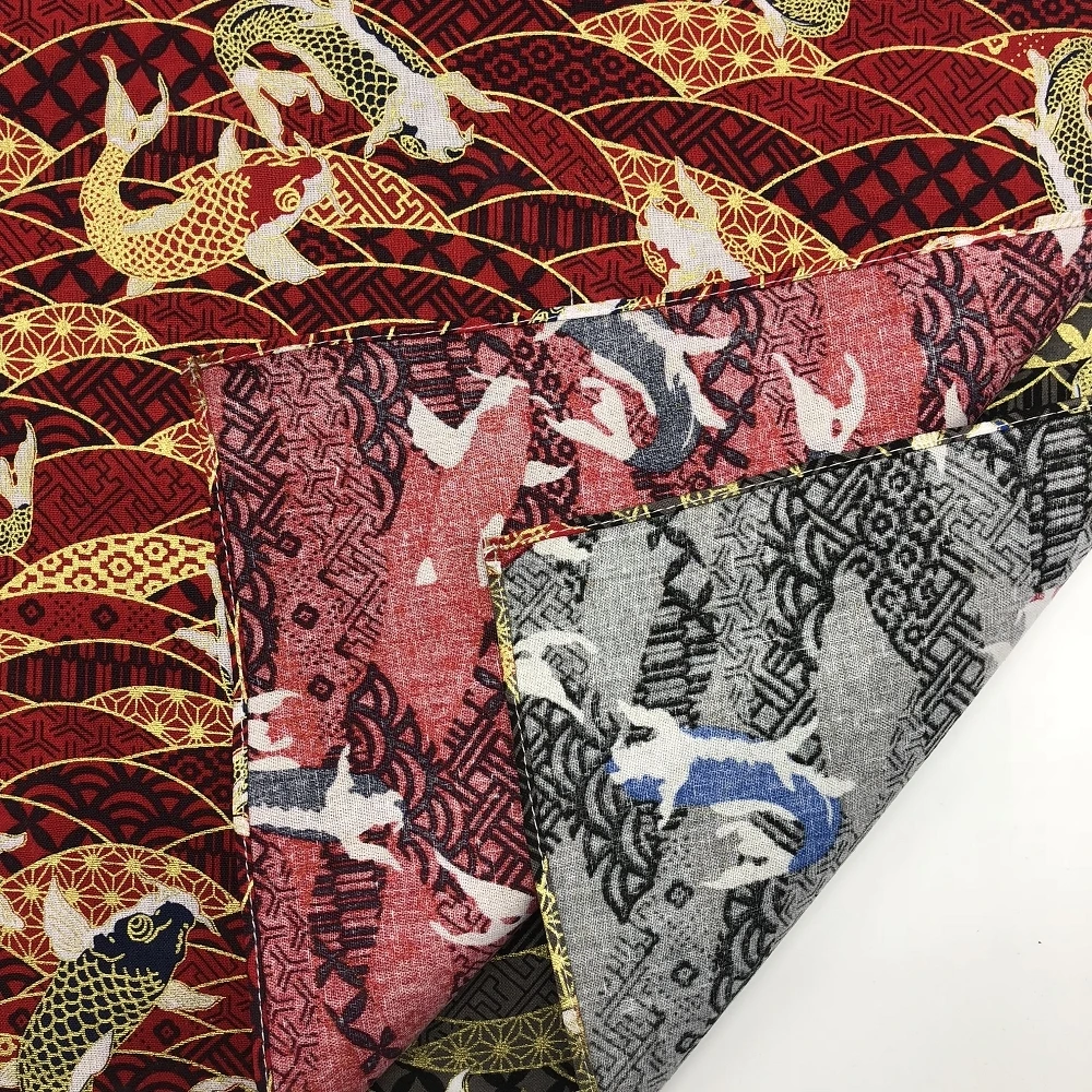 Японский стиль большой носовой платок хлопок 100%/фуросики удачи кои рыбы Bronzing печатных 52 см оптовая продажа