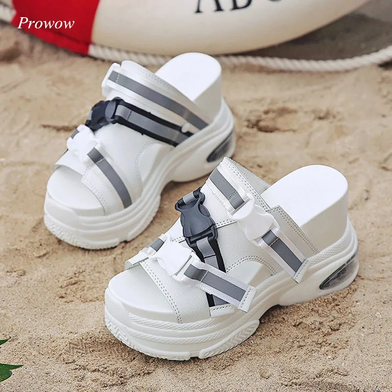 

Prowow 2019 Trend Buckle Ultra High Heel Sandals Waterproof Platform Slip Breathable Comfortable Temperament Women'S Shoes New
