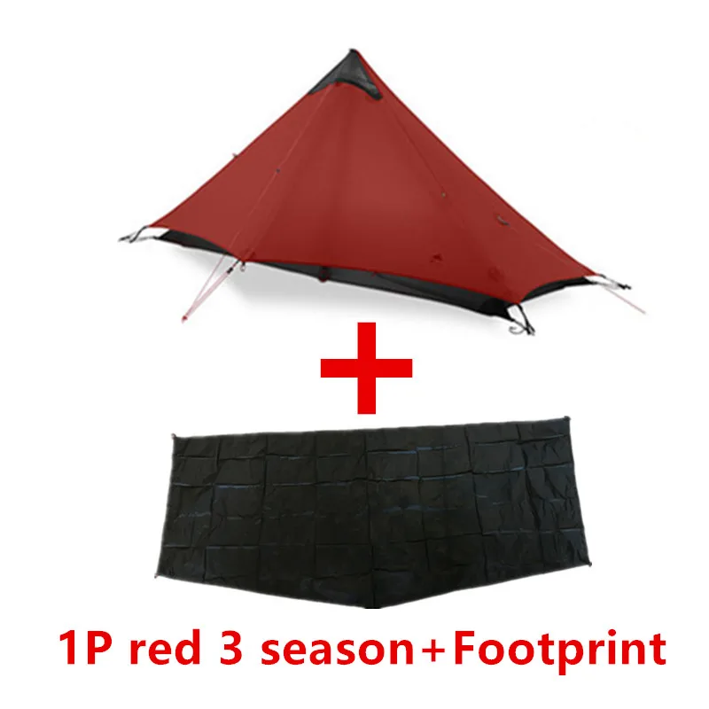 3F UL GEAR LanShan 2 Tent Oudoor Ultralight Camping 15D Silnylon 1 Person 2 Person Tent 3 Season Tent Winter 4 Season Tent - Цвет: 1P red 3 season B