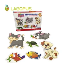 Lagopus 4 коробок/комплект игра-головоломка животных мультфильм развивающие игрушки для детей интеллектуального развития водонепроницаемый головоломки