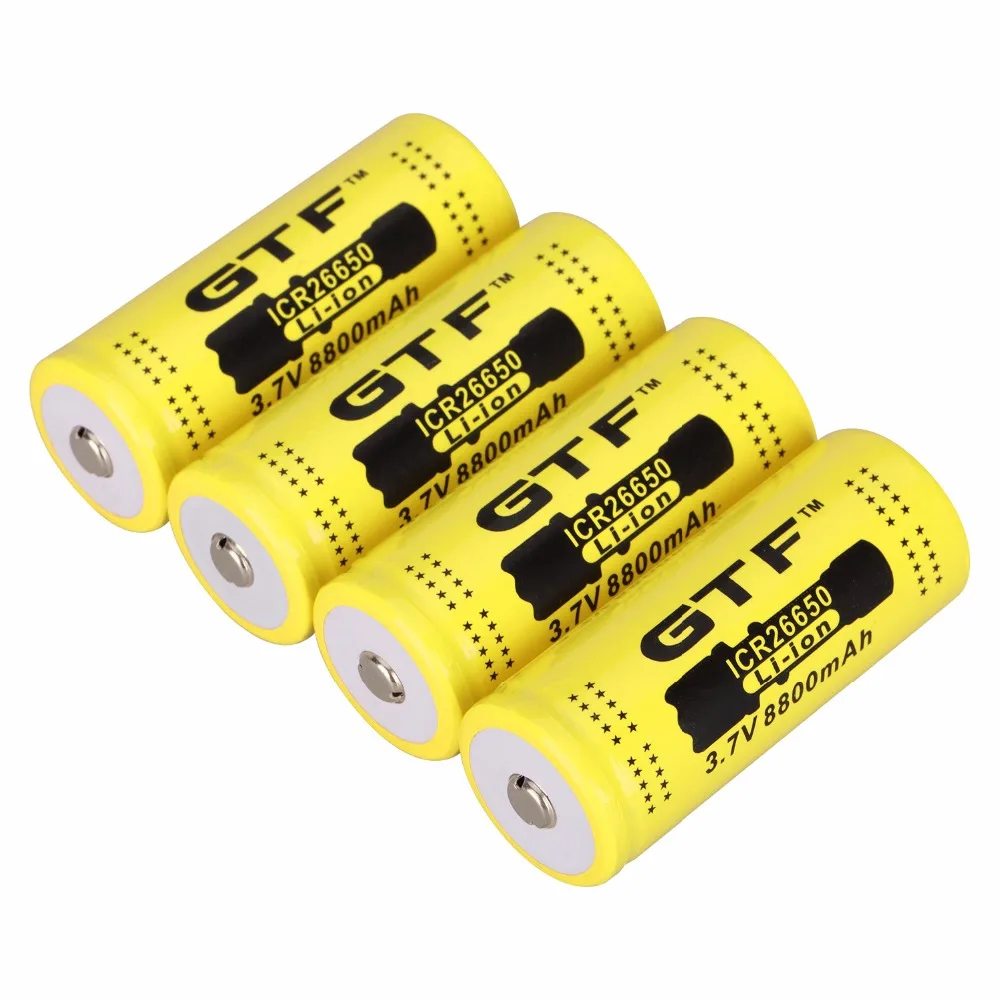 Gtf 4 Pz/Lotto 3.7 V 26650 Batteria 8800 Mah Batteria Ricaricabile Li-Ion Per La Torcia Elettrica Ricaricabile Lio-Sulle Batterie