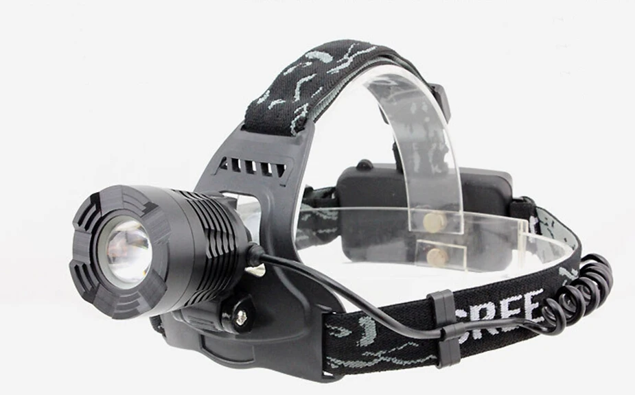 Headlamp Linterna Cabeza White+Yellow Lighting 18650 Zoomable Head Lamp Led Head Torch flashlight headlight with Battery Charger