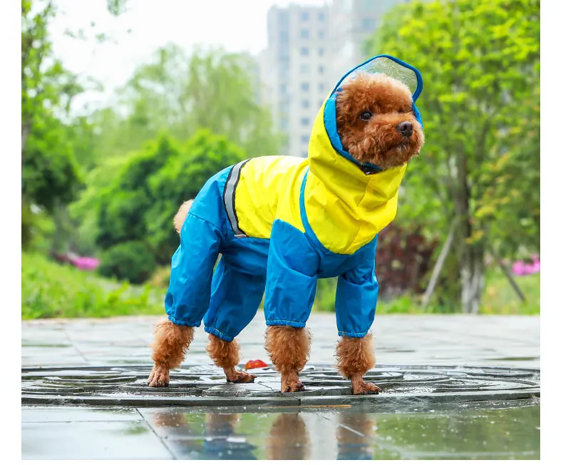 HOOPET собака Riancoat комбинезон дождевик для собак плащ Лабрадор водонепроницаемый Золотая куртка для ретривера