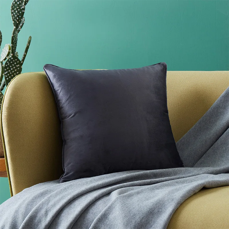 Topfinel, мягкие плюшевые стильная бархатная Наволочка на подушку Наволочки для дивана сиденье стула для дома Декор Nordic Стиль размером 45*45 см Однотонные - Цвет: Gray