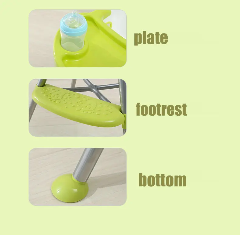 Baby High Chair Children Dining Chair 4In1 Portable Multi Highchair With Non Slip Foot Modern Safety Belt Kid Eat High Chairs For Home For 0-3 Years Old Children