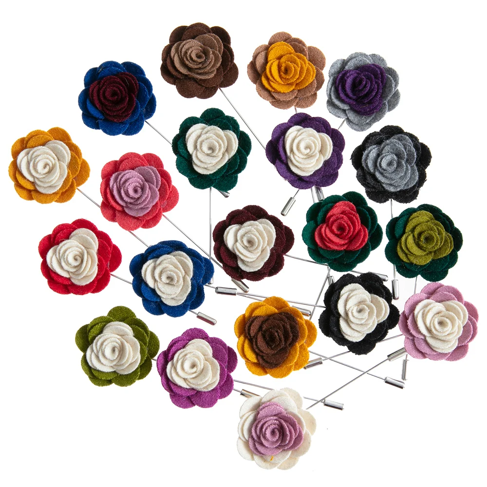 خياط سميث متعدد الألوان زهرة رجل التلبيب دبابيس النسيج أعلى الأزياء رداء غير رسمية العروة عصا دبابيس أعلى جودة اكسسوارات