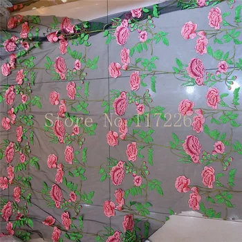 

France net lace New coming JRB-6801 embroidered flower net lace fabric with good quality